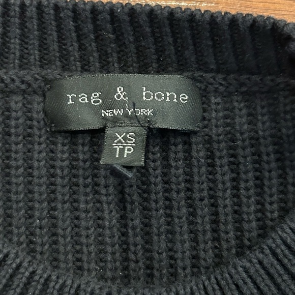 Rag & Bone Alps Cotton Crew Oversized Midweight Sweater in Black Size XS - Picture 3 of 6